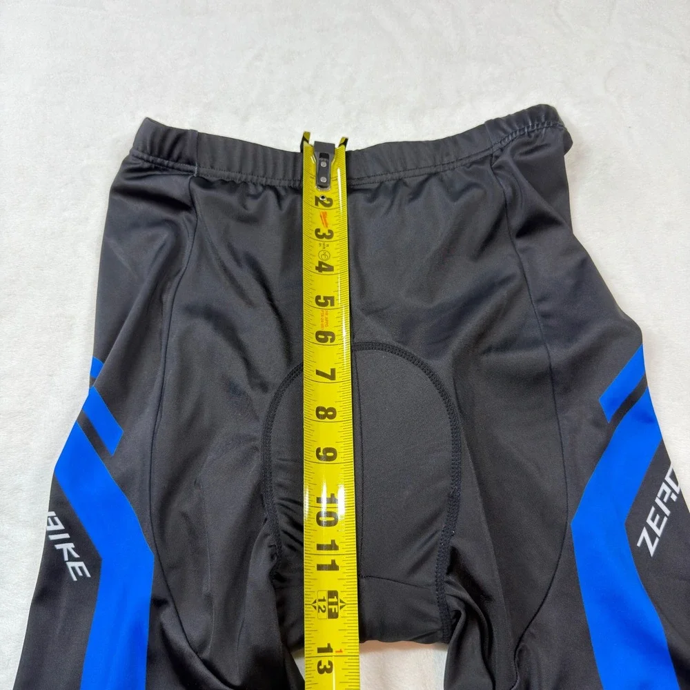 Zero Bike Padded Cycling Shorts Mens Large Black Blue Gel Padded‎ Good Condition